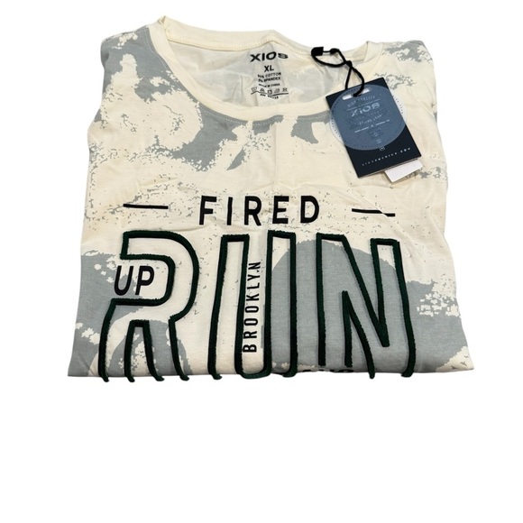 Men's Cream and Green Graphic T-Shirt - Picture 1 of 4